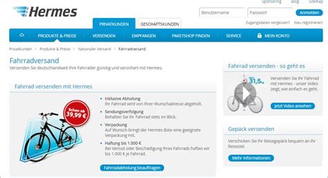 hermes fahrradversand abholung uhrzeit